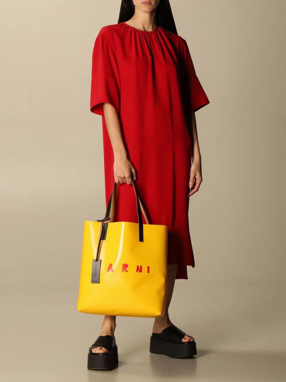 MARNI PVC Blue & Yellow Tote Bag