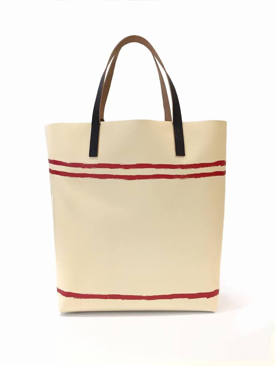 MARNI Beige Logo Print PVC Tote Bag