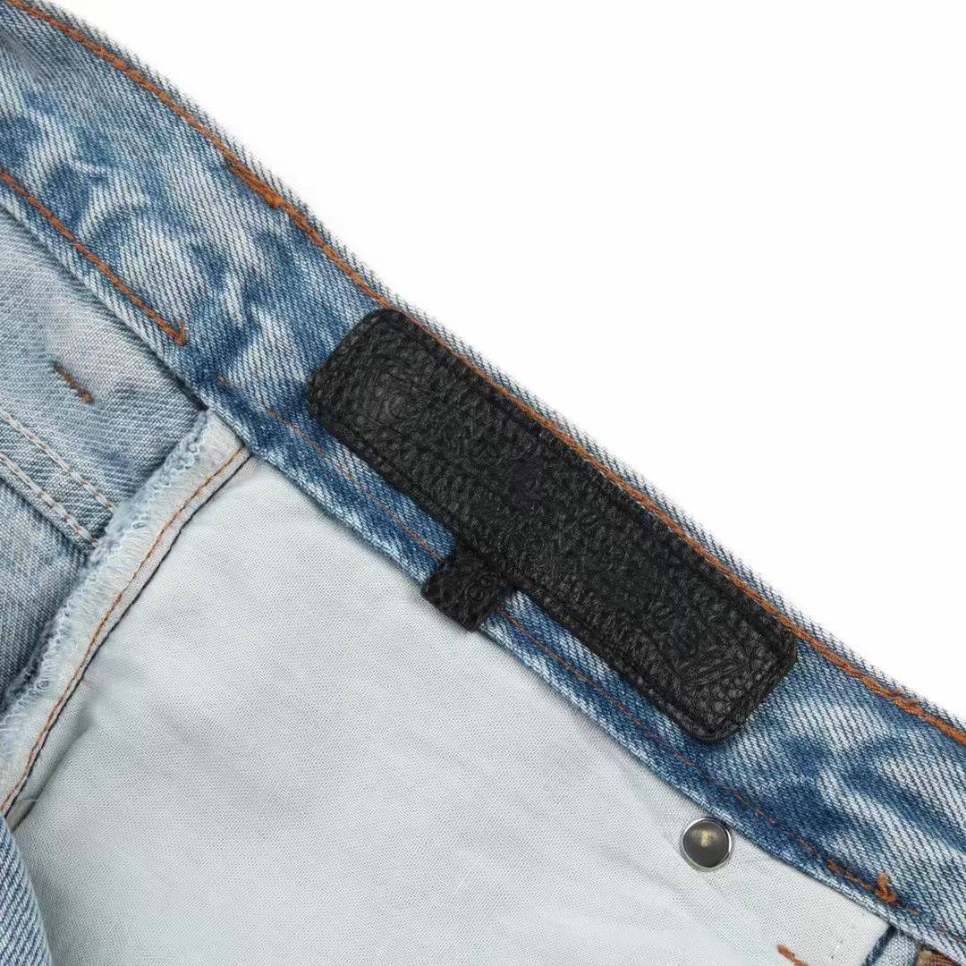 CHROME HEARTS Blue Jeans With Pink Crosses