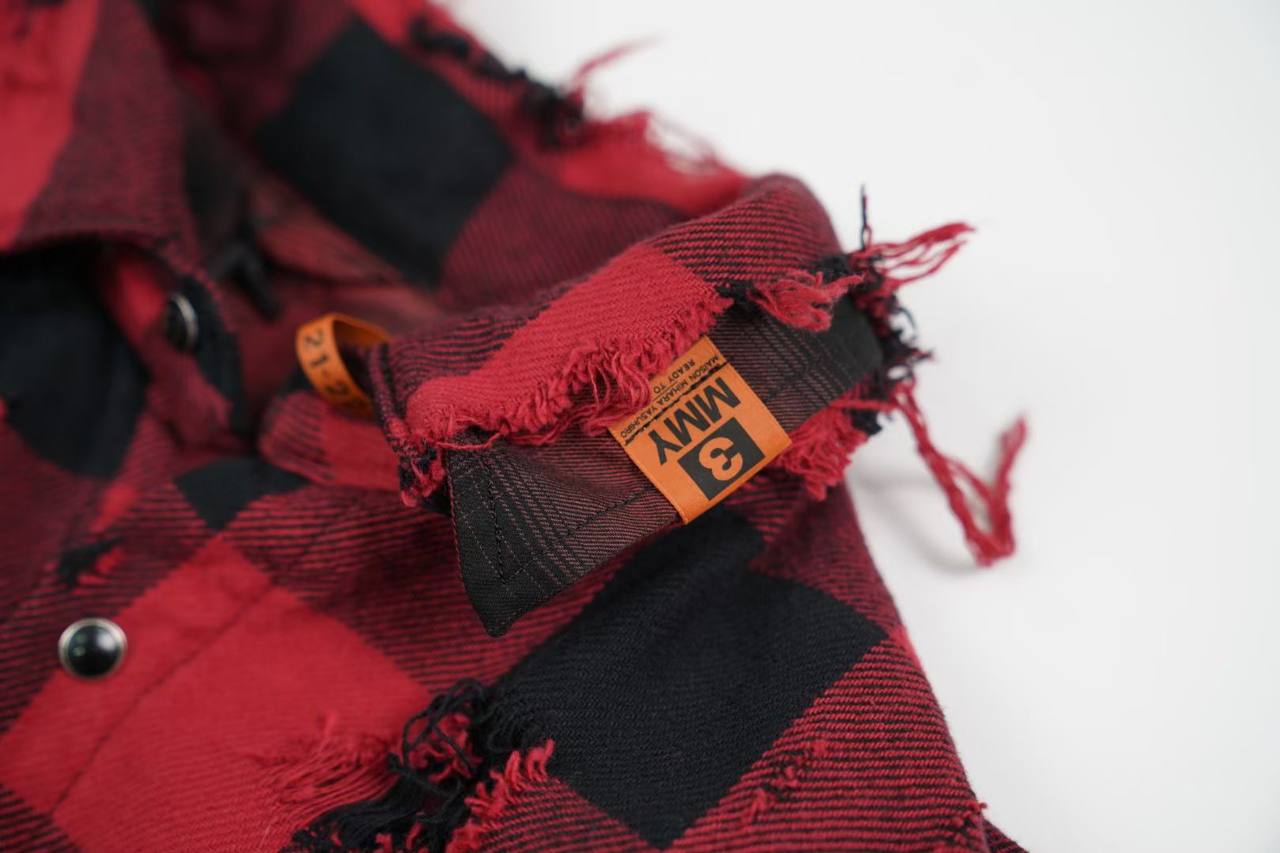 Maison Mihara Yasuhiro Distressed Plaid Shirt