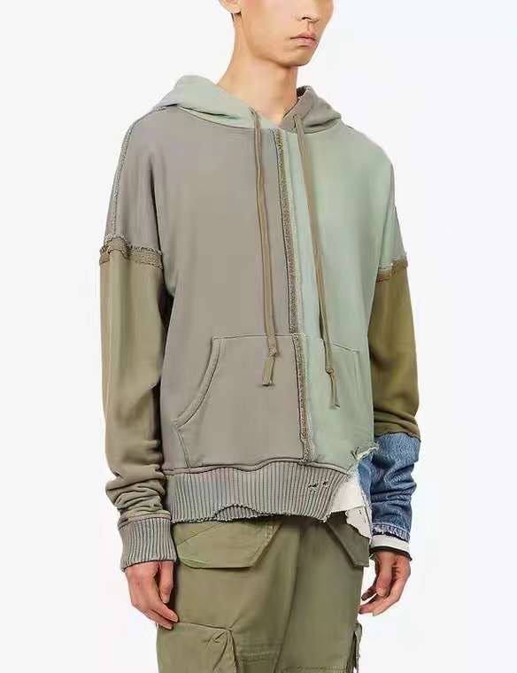 GREG LAUREN Colour-block Panelled Hoodie