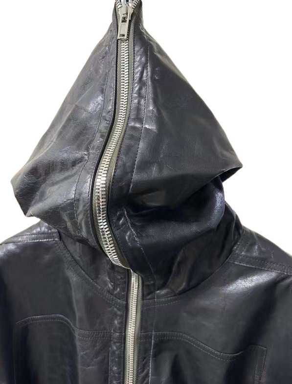 RICK OWENS Glove Leather Hooded Jacket