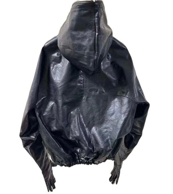 RICK OWENS Glove Leather Hooded Jacket