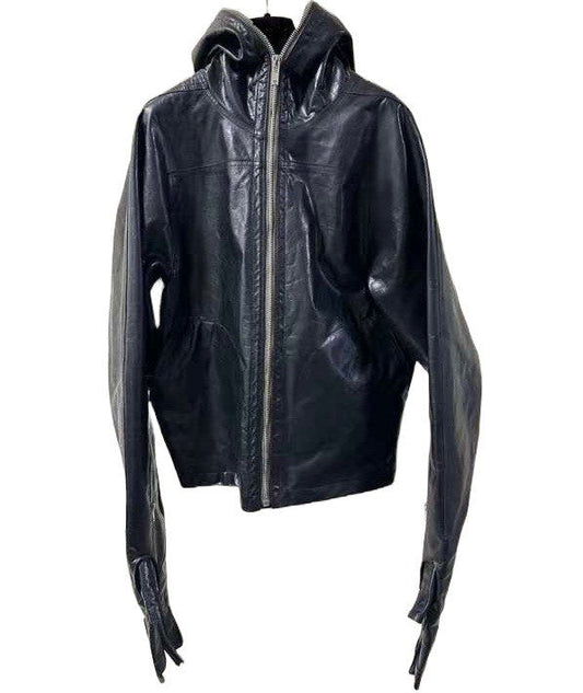 RICK OWENS Glove Leather Hooded Jacket