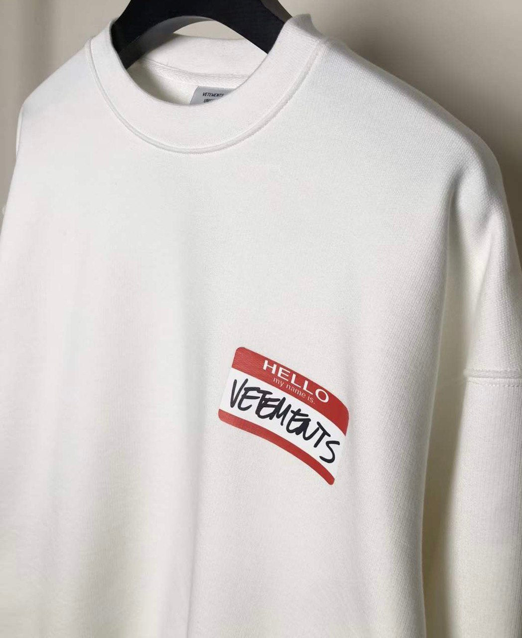 VETEMENTS My Name Is tag-print sweatshirt