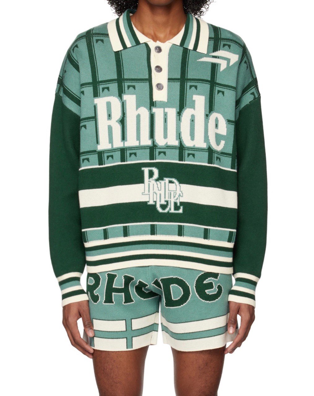 RHUDE Palm Pima Cotton and Cashmere-Blend Jacquard Shorts