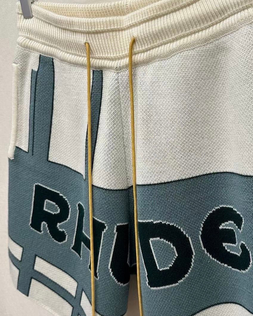 RHUDE Palm Pima Cotton and Cashmere-Blend Jacquard Shorts