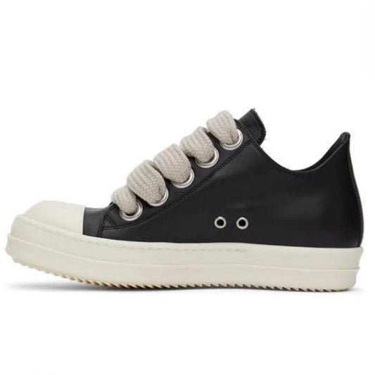 RICK OWENS DRKSHDW Black Jumbo Low Leather Sneakers