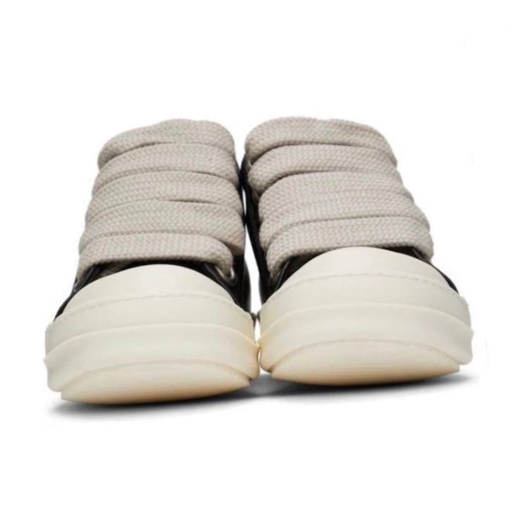 RICK OWENS DRKSHDW Black Jumbo Low Leather Sneakers