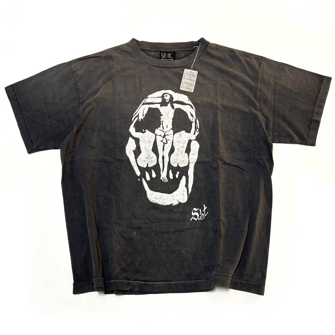 SAINT MICHAEL Jesus Skull Vintage Black T-shirt – OUTGUM