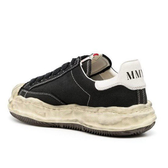 MAISON MIHARA YASUHIRO × BLAKEY Canvas Distressed Lace-Up Sneakers