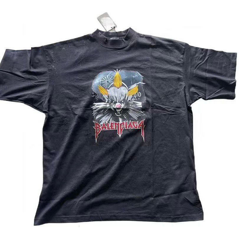BALENCIAGA Clown Print Cotton T-shirt