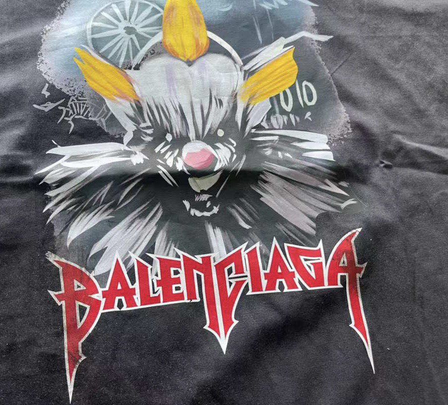 BALENCIAGA Clown Print Cotton T-shirt