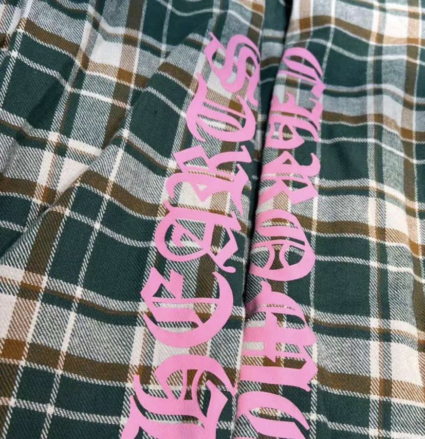 CHROME HEARTS Plaid Flannel Green Shirt