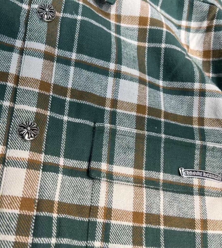 CHROME HEARTS Plaid Flannel Green Shirt