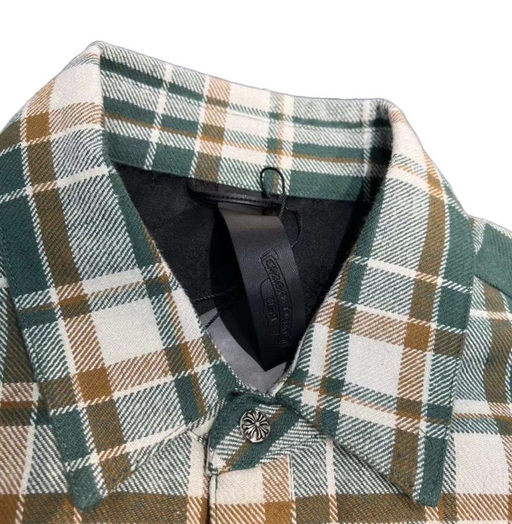 CHROME HEARTS Plaid Flannel Green Shirt