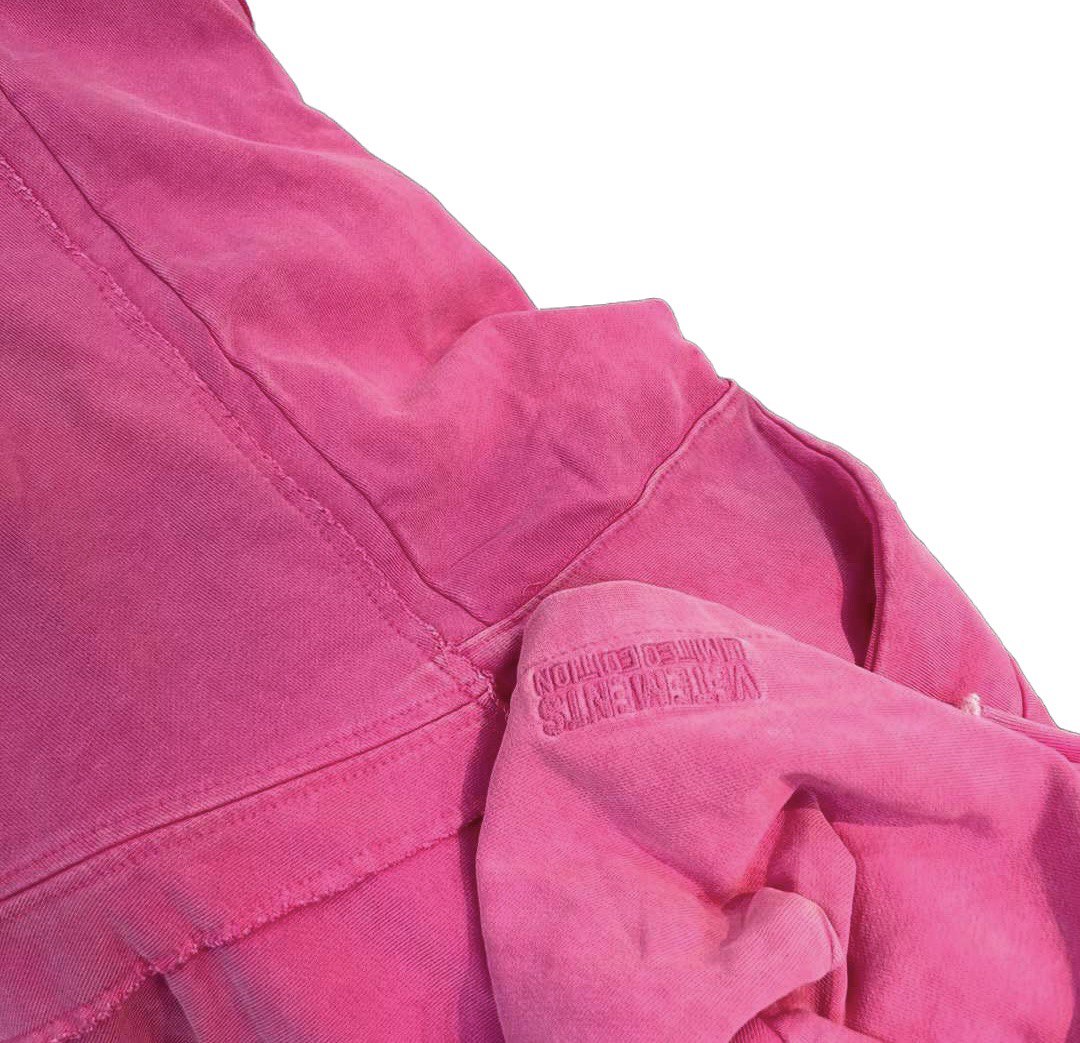 VETEMENTS Washed pink Zip Up Hoodie
