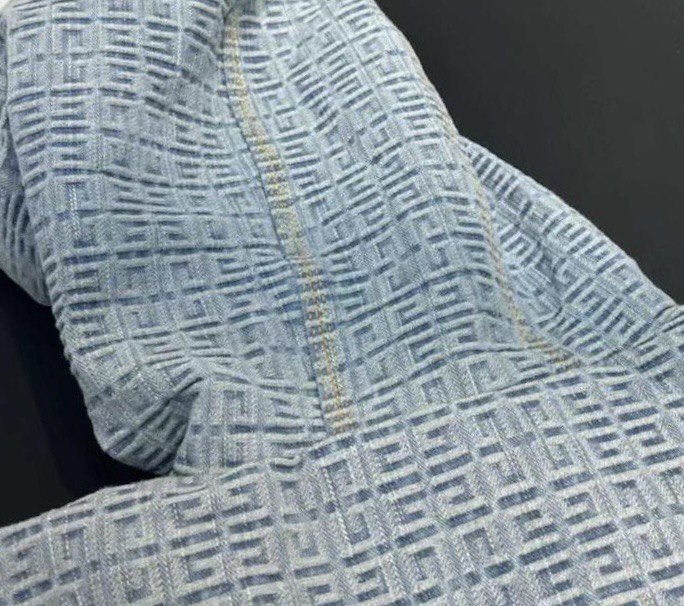 GIVENCHY 4G Monogram Denim Zip Up Hoodie