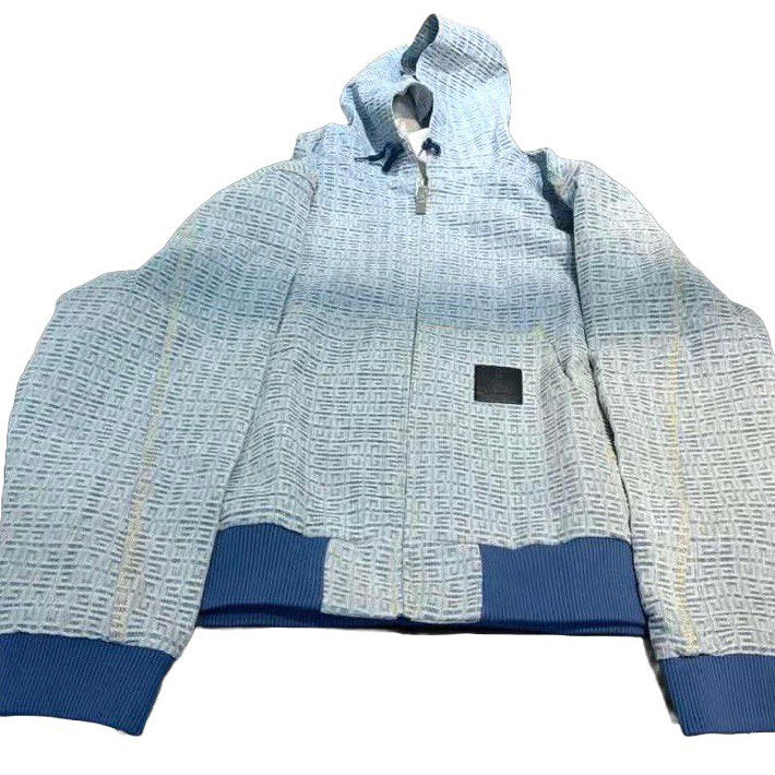 GIVENCHY 4G Monogram Denim Zip Up Hoodie