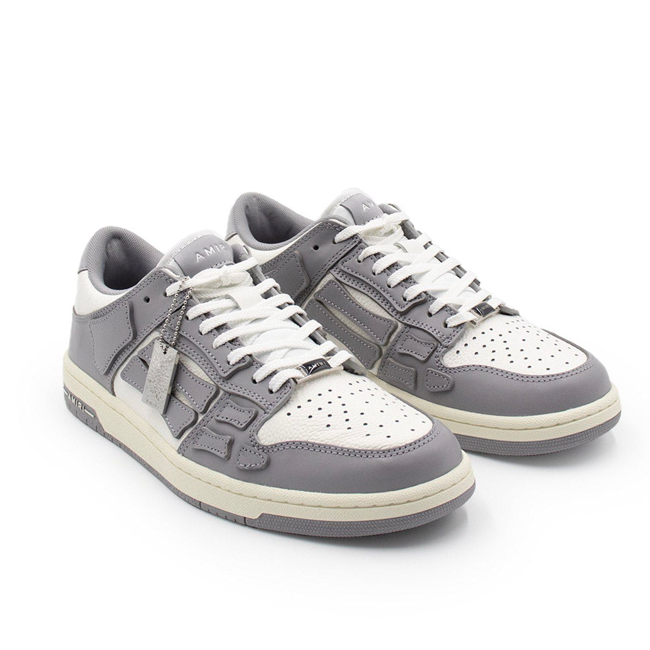 AMIRI Grey & White Skel Top Low Trainers