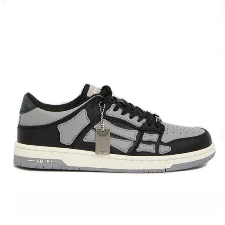 AMIRI Grey & Black Skel Top Low Trainers
