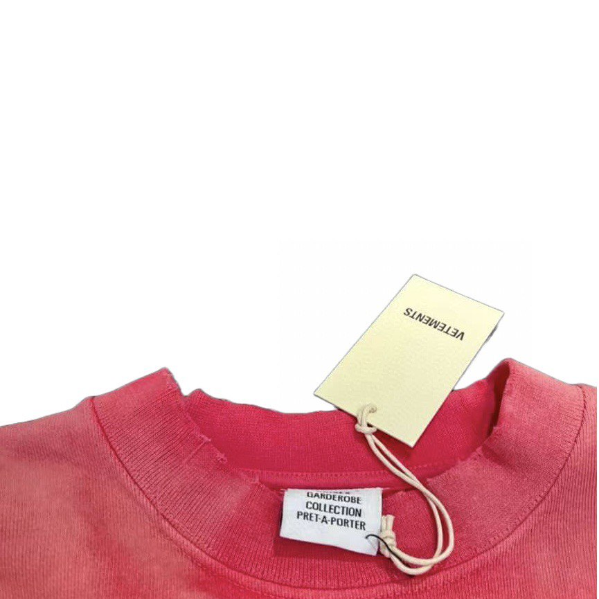 VETEMENTS "I'm Not Doing S**t Today" Slogan Sweatshirt Pink