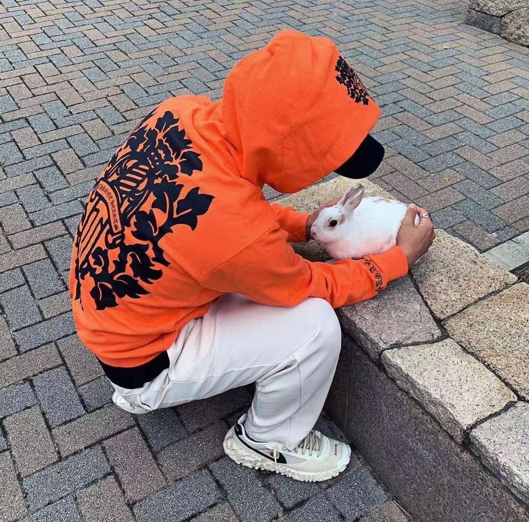 CHROME HEARTS Vine Dagger Hoodie Orange/Black