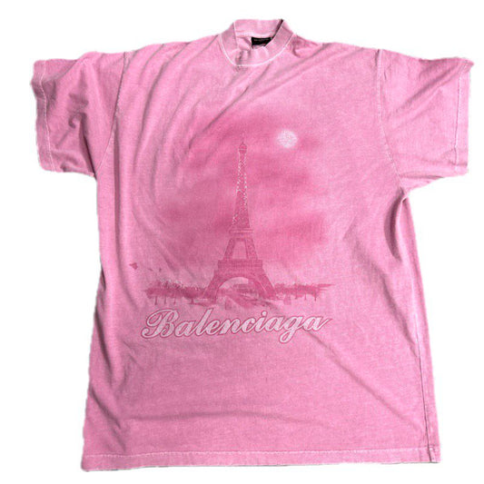 BALENCIAGA Paris Moon T-Short Oversized In Light Pink