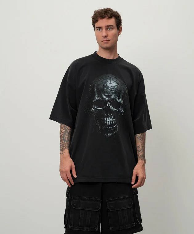 VETEMENTS Oversized Scull Printed Cotton-Jersey T-Shirt