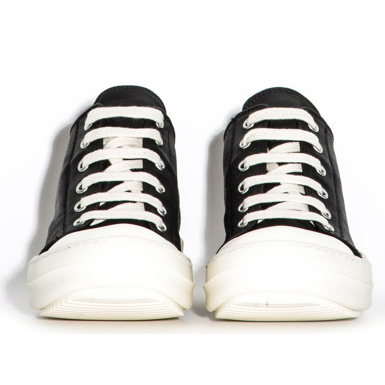 RICK OWENS Black Calfskin Low Sneakers