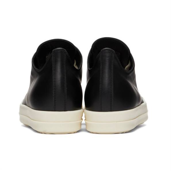 RICK OWENS Black Calfskin Low Sneakers