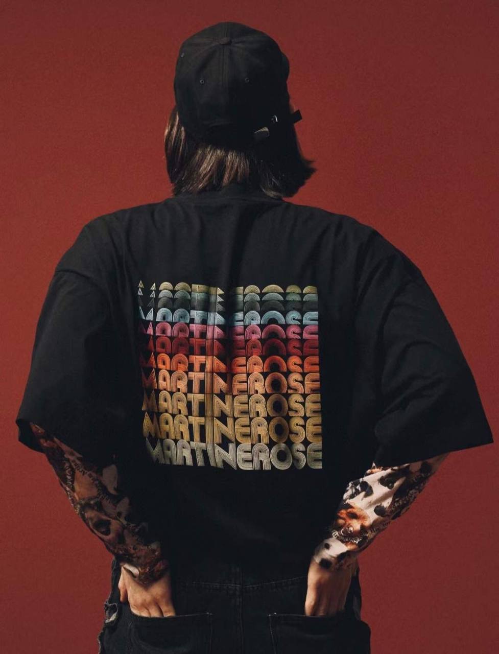 MARTINE ROSE Multicolor Logo Print T-shirt