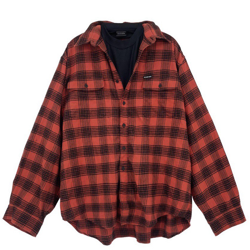 BALENCIAGA Oversized Checked Cotton Shirt