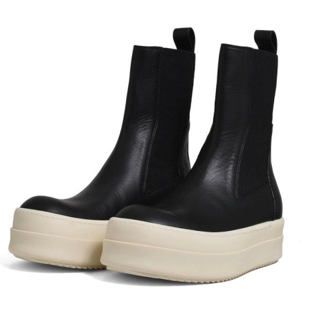 RICK OWENS Mega Bumper Beatle Leather Platform Ankle Boots