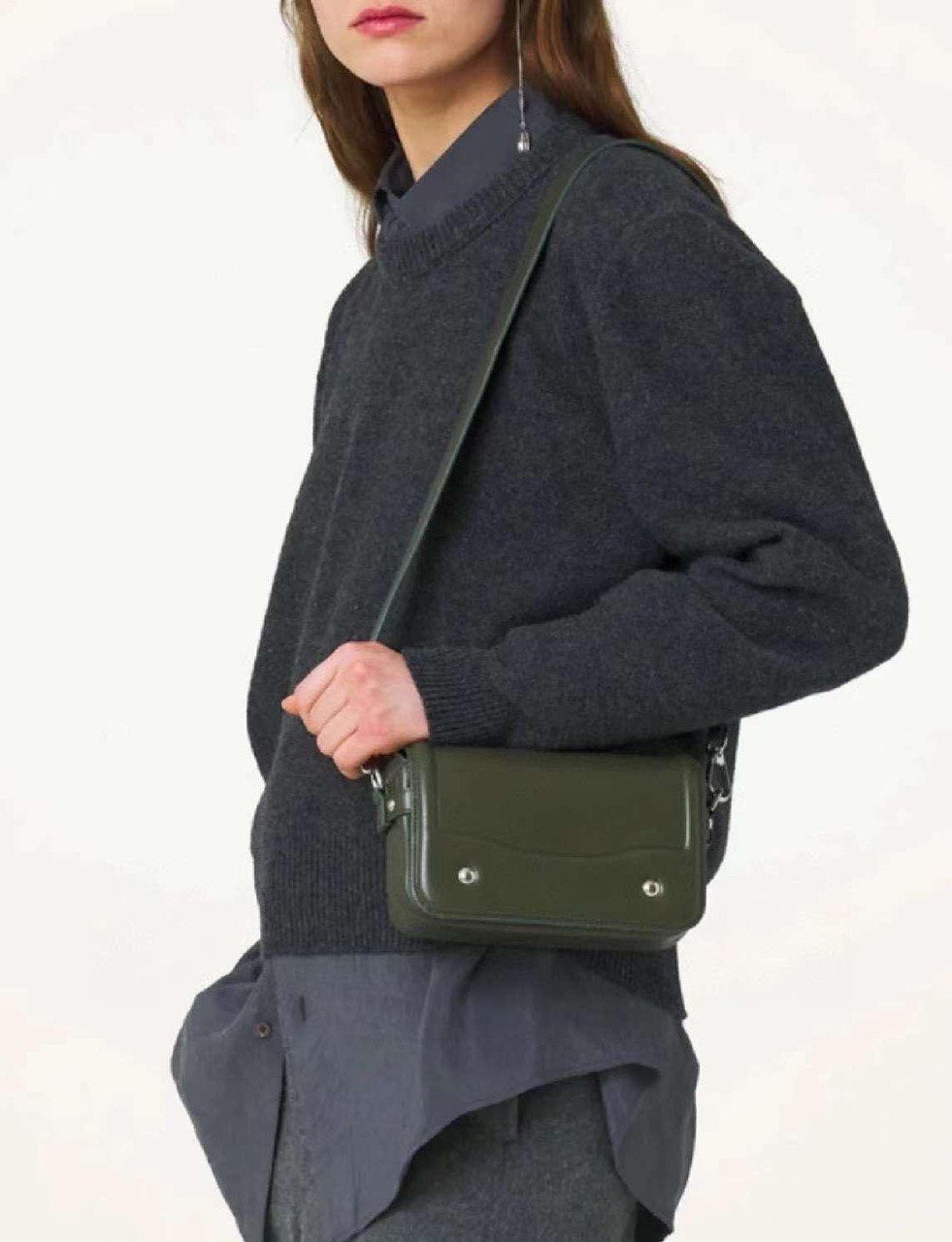 LEMAIRE mini green Ransel leather crossbody bag