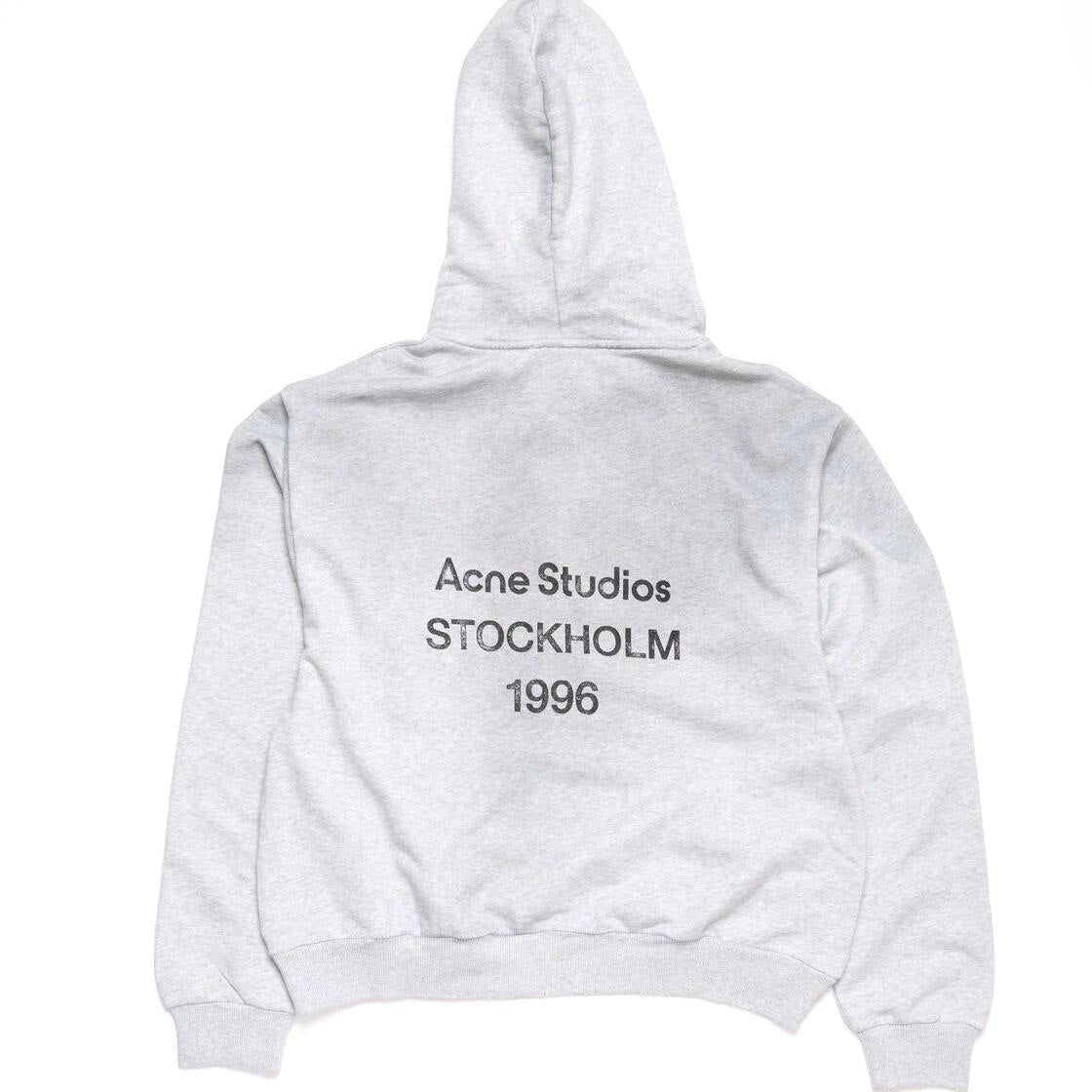 ACNE STUDIOS Stockholm Oversize Distressed Graphic Hoodie In Light Grey