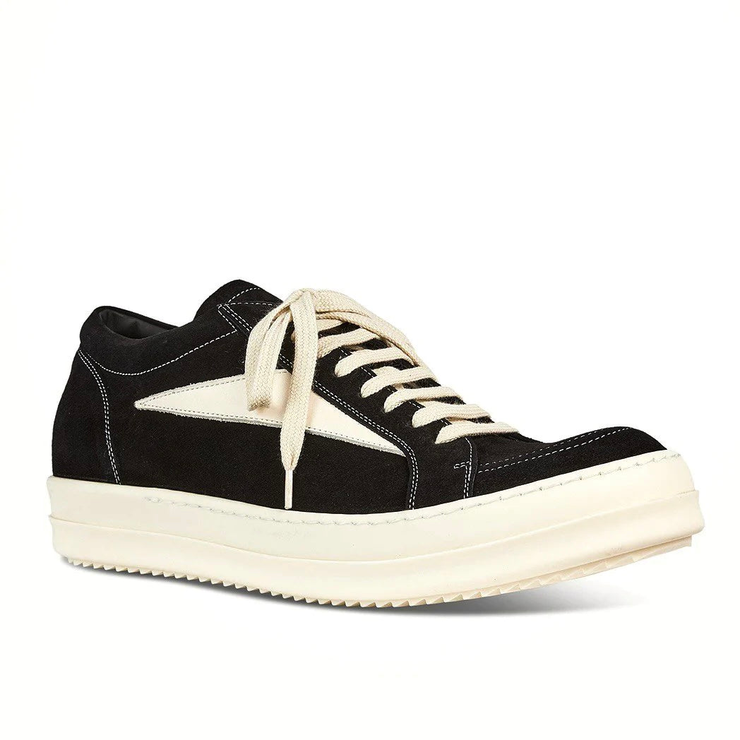 RICK OWENS Black Suede Vintage Sneakers