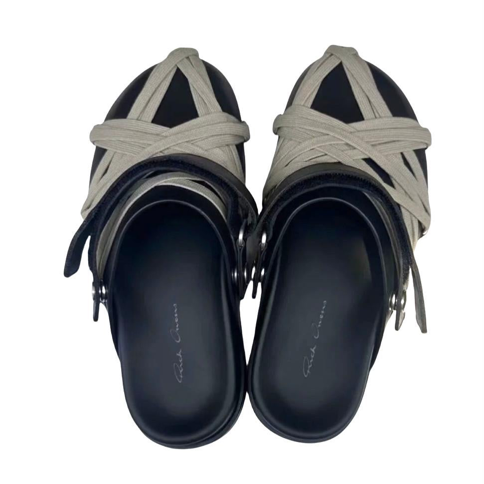 RICK OWENS Megalaced Mule Granola Black