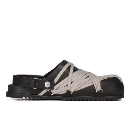 RICK OWENS Megalaced Mule Granola Black