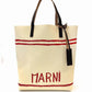 MARNI Beige Logo Print PVC Tote Bag