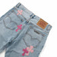 CHROME HEARTS Blue Jeans With Pink Crosses