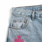CHROME HEARTS Blue Jeans With Pink Crosses