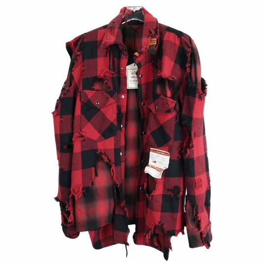 Maison Mihara Yasuhiro Distressed Plaid Shirt