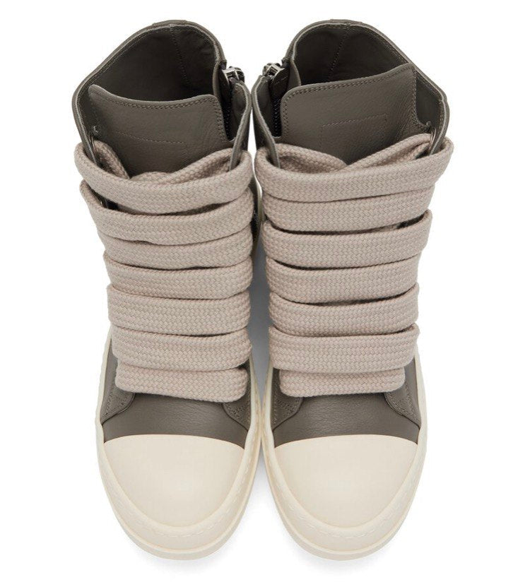 RICK OWENS  Khaki Leather Sneakers