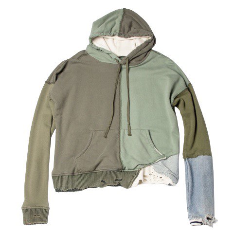 GREG LAUREN Colour-block Panelled Hoodie