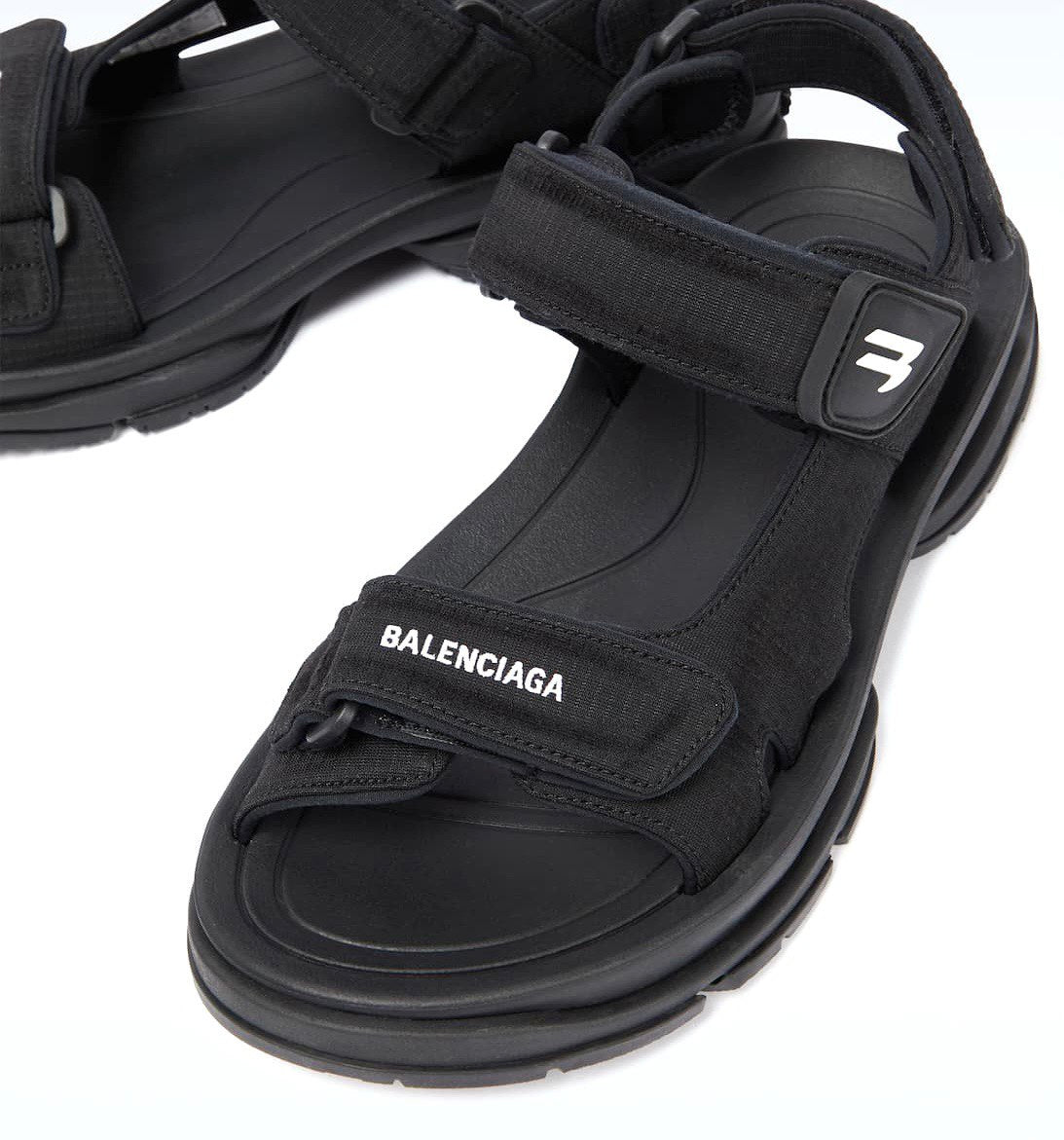 BALENCIAGA Tourist Logo Touch Strap Sandals