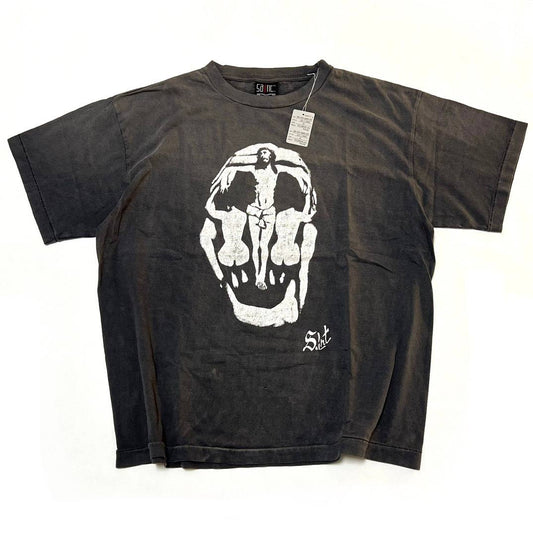 SAINT MICHAEL Jesus Skull Vintage Black T-shirt