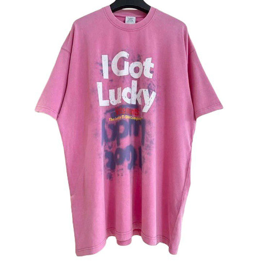 VETEMENTS I Got Lucky Pink T-shirt