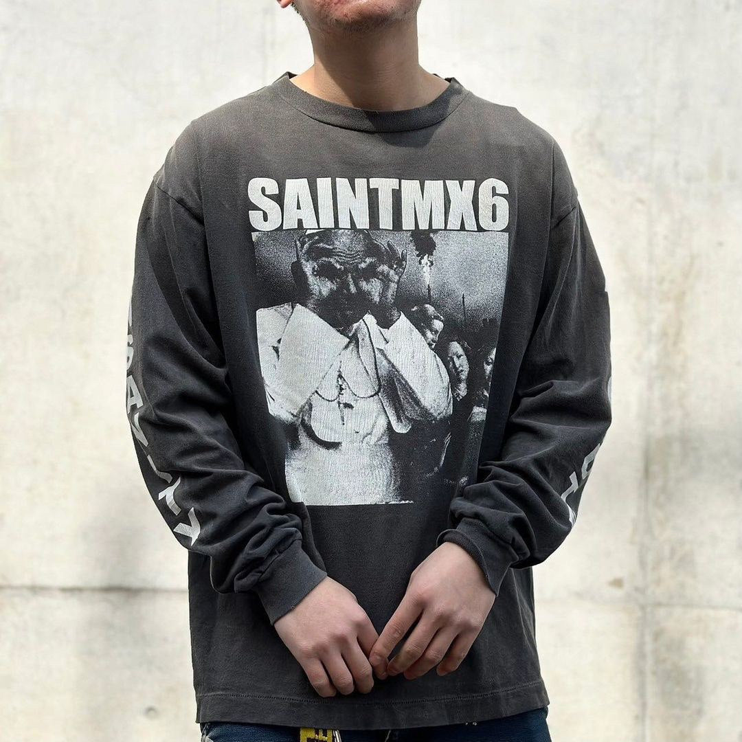 SAINT MICHAEL Graphic-Print Long-Sleeve T-Shirt