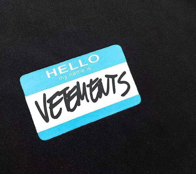 VETEMENTS 'My Name Is' Black T-Shirt